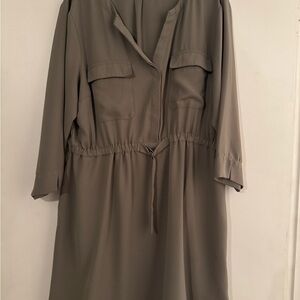 Maurices Green Long Sleeve Shirt Dress